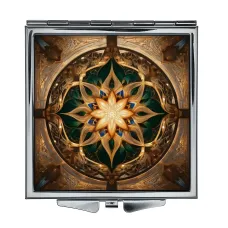 Складное зеркало квадратное Восьмиконечный цветок ZER2-0818