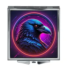 Складное зеркало квадратное Ворон неон ZER2-0823