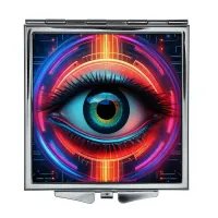 Складное зеркало квадратное Око неон ZER2-0825