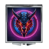 Складное зеркало квадратное Дракон неон ZER2-0827