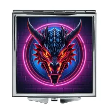 Складное зеркало квадратное Дракон неон ZER2-0827