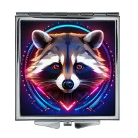 Складное зеркало квадратное Енот неон ZER2-0828