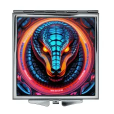 Складное зеркало квадратное Змей неон ZER2-0829