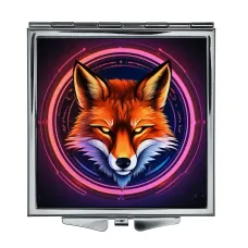 Складное зеркало квадратное Лиса неон ZER2-0835