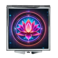 Складное зеркало квадратное Лотос неон ZER2-0836