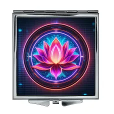 Складное зеркало квадратное Лотос неон ZER2-0836