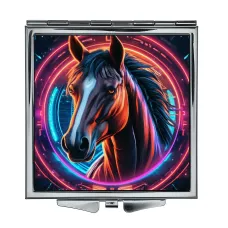 Складное зеркало квадратное Лошадь неон ZER2-0837