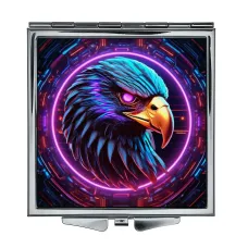 Складное зеркало квадратное Орел неон ZER2-0839