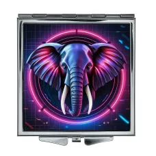 Складное зеркало квадратное Слон неон ZER2-0843