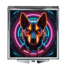 Складное зеркало квадратное Пес неон ZER2-0844
