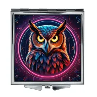 Складное зеркало квадратное Сова неон ZER2-0845