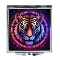 Складное зеркало квадратное Тигр неон ZER2-0846