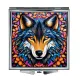 Складное зеркало квадратное Волк мозаика ZER2-0851