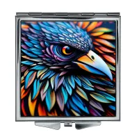 Складное зеркало квадратное Цветной ворон ZER2-0852