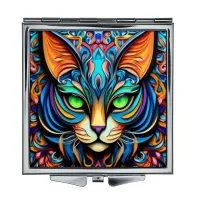 Складное зеркало квадратное Кошка ZER2-0858