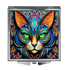 Складное зеркало квадратное Кошка ZER2-0858