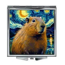 Складное зеркало квадратное Капибара звездная ночь ZER2-0875