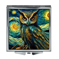 Складное зеркало квадратное Филин звездная ночь ZER2-0884