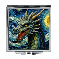 Складное зеркало квадратное Дракон звездная ночь ZER2-0885