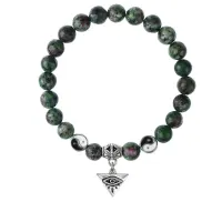 Браслет Глаз (от сглаза и порчи), Цоизит 8мм BSPE1-24-3009