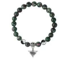 Браслет Глаз (от сглаза и порчи), Цоизит 8мм BSPE1-24-3009