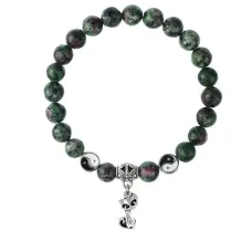 Браслет Кошка (гармония, покой, уют), Цоизит 8мм BSPE1-24-3010