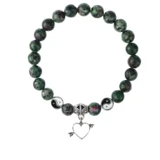 Браслет Сердце (любовь), Цоизит 8мм BSPE1-24-3011