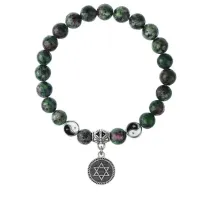 Браслет Звезда Давида (от сглаза и зла), Цоизит 8мм BSPE1-24-3012