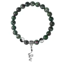 Браслет Змея (мудрость, здоровье, долголетие), Цоизит 8мм BSPE1-24-3017