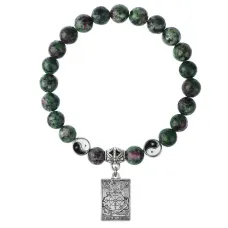 Браслет Таро - Колесо Фортуны, Цоизит 8мм BSPE1-24-3020