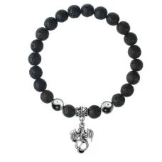 Браслет Дракон (удача, могущество, успех), Лава 8мм BSPE1-25-3001