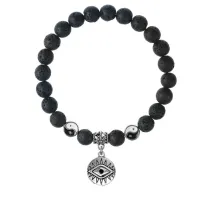 Браслет Глаз (от сглаза и порчи), Лава 8мм BSPE1-25-3007