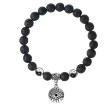 Браслет Глаз (от сглаза и порчи), Лава 8мм BSPE1-25-3007