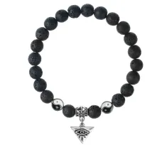 Браслет Глаз (от сглаза и порчи), Лава 8мм BSPE1-25-3009