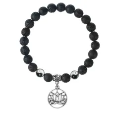 Браслет Лотос (гармония и развитие), Лава 8мм BSPE1-25-3013