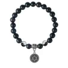 Браслет Звезда Давида (от сглаза и зла), Синий авантюрин 8мм