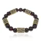 Браслет с рунами под золото Эваз, с нат. камнем Гранат 10мм BSR2-006
