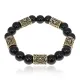Браслет с рунами под золото Турисаз, с нат. камнем Черный агат 10мм BSR2-009