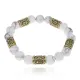 Браслет с рунами под золото Лагуз, с нат. камнем Кахолонг 10мм BSR2-011