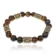 Браслет с рунами под золото Феху, с нат. камнем Тигровый глаз 10мм BSR2-017