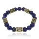 Браслет с рунами под золото Вуньо, с нат. камнем Лазурит 10мм BSR2-018