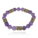 Браслет с рунами под золото Манназ, с нат. камнем Аметист 10мм BSR2-023
