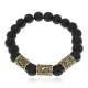 Браслет с рунами под золото Защита от сглаза порчи зла, с синт. камнем Шунгит 10мм BSR2-026