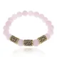 Браслет с рунами под золото Удача в любви, с нат. камнем Розовый кварц 10мм BSR2-033