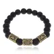 Браслет с рунами под золото Защитный Барьер, с синт. камнем Шунгит 10мм BSR2-036