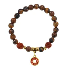 Браслет Богатство с натуральным Тигровым глазом 8мм BSRE02