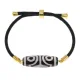 Браслет с 4-глазой бусиной Дзи на черном шнуре BSDA-02