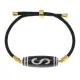 Браслет с бусиной Дзи Денежный крючок на черном шнуре BSDA-10
