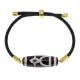 Браслет с бусиной Дзи Кубера на черном шнуре BSDA-11