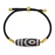 Браслет с 2-глазой бусиной Дзи на черном шнуре BSDA-26